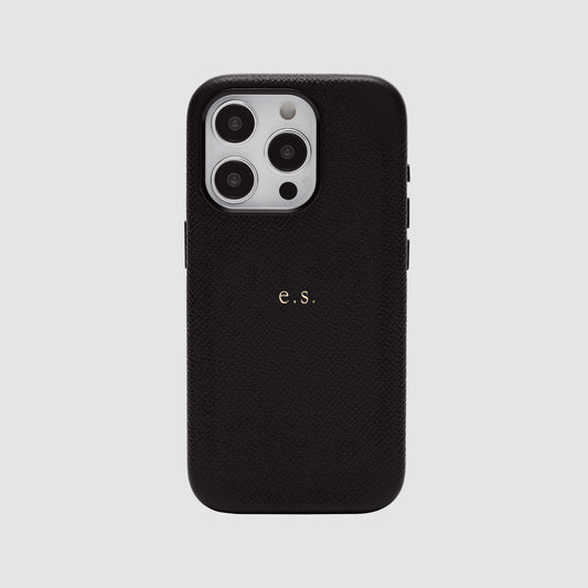 iPhone 15 Pro Leather Case Black
