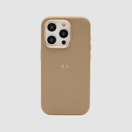 iPhone 15 Pro Leather Case Praline
