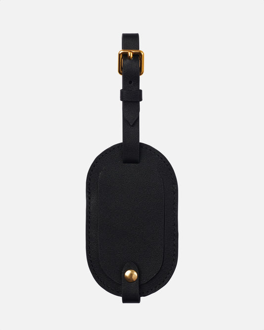 Isla Round Luggage Tag Nappa Leather Black