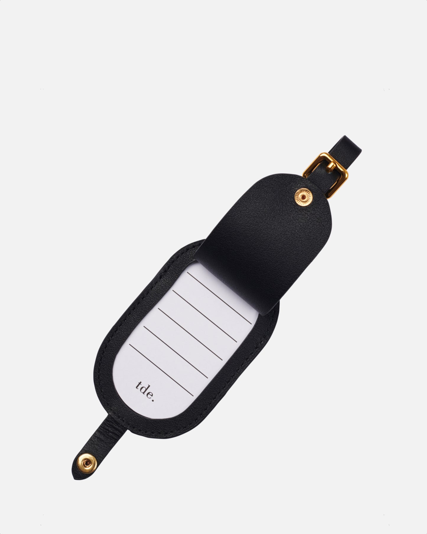 Isla Round Luggage Tag Nappa Leather Black