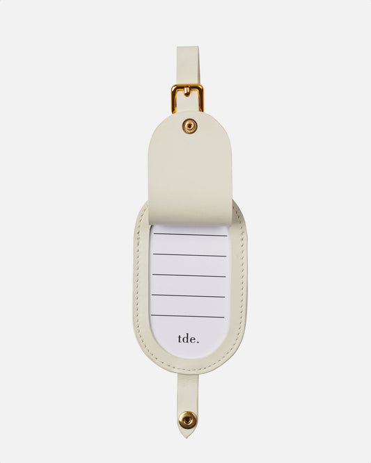 Isla Round Luggage Tag Nappa Leather Marshmallow