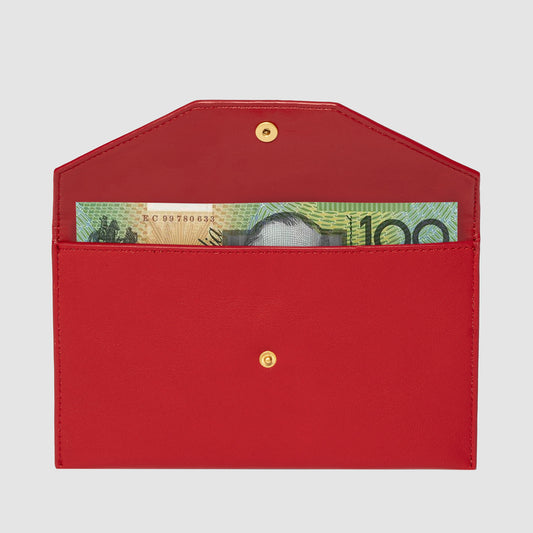 Lunar Red Leather Money Wallet