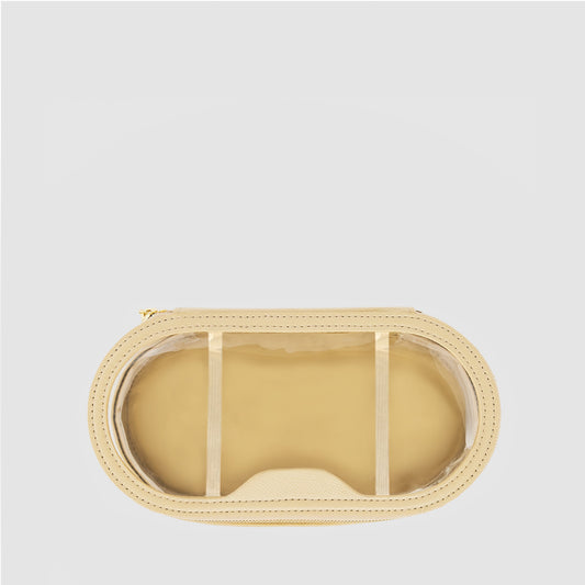 Essential Medium Clear Travel Case Recycled Saffiano Sand