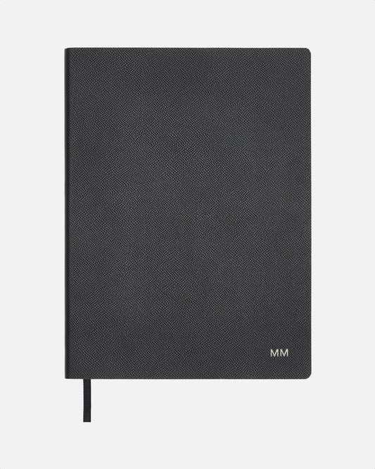 Essential A4 Notebook Recycled Saffiano Black