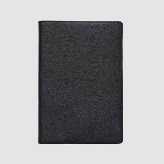 A5 Black Saffiano Leather Notebook Holder