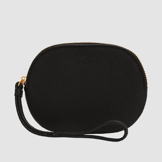 Olivia Small Oval Zip Pouch Black