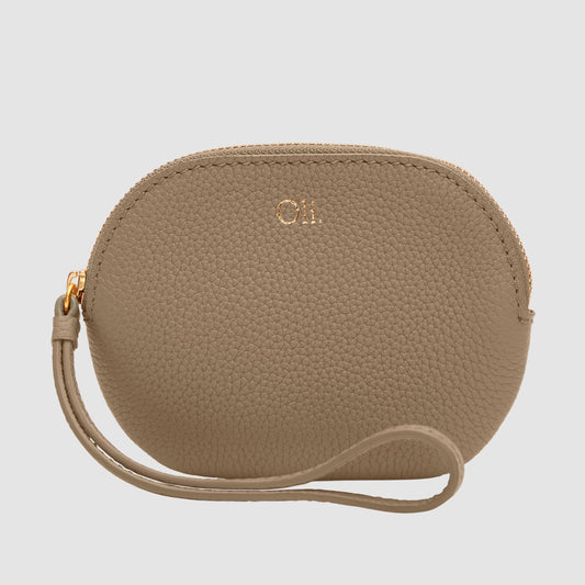 Olivia Small Oval Zip Pouch Sepia