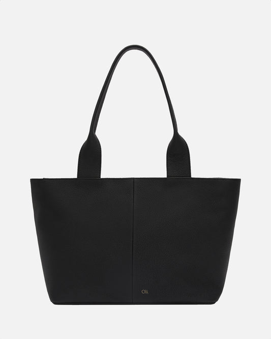 Olivia Tote Bag with Pinched Handle Black