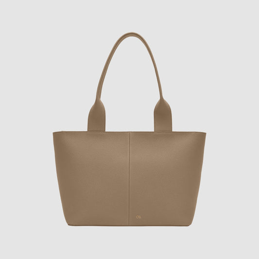 Olivia Tote with Pinched Handle Sepia
