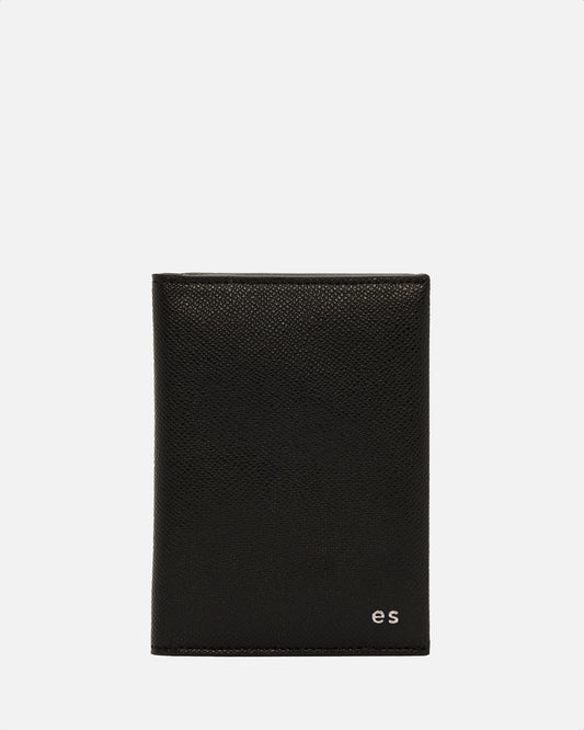 Essential Passport Sleeve Recycled Saffiano Black