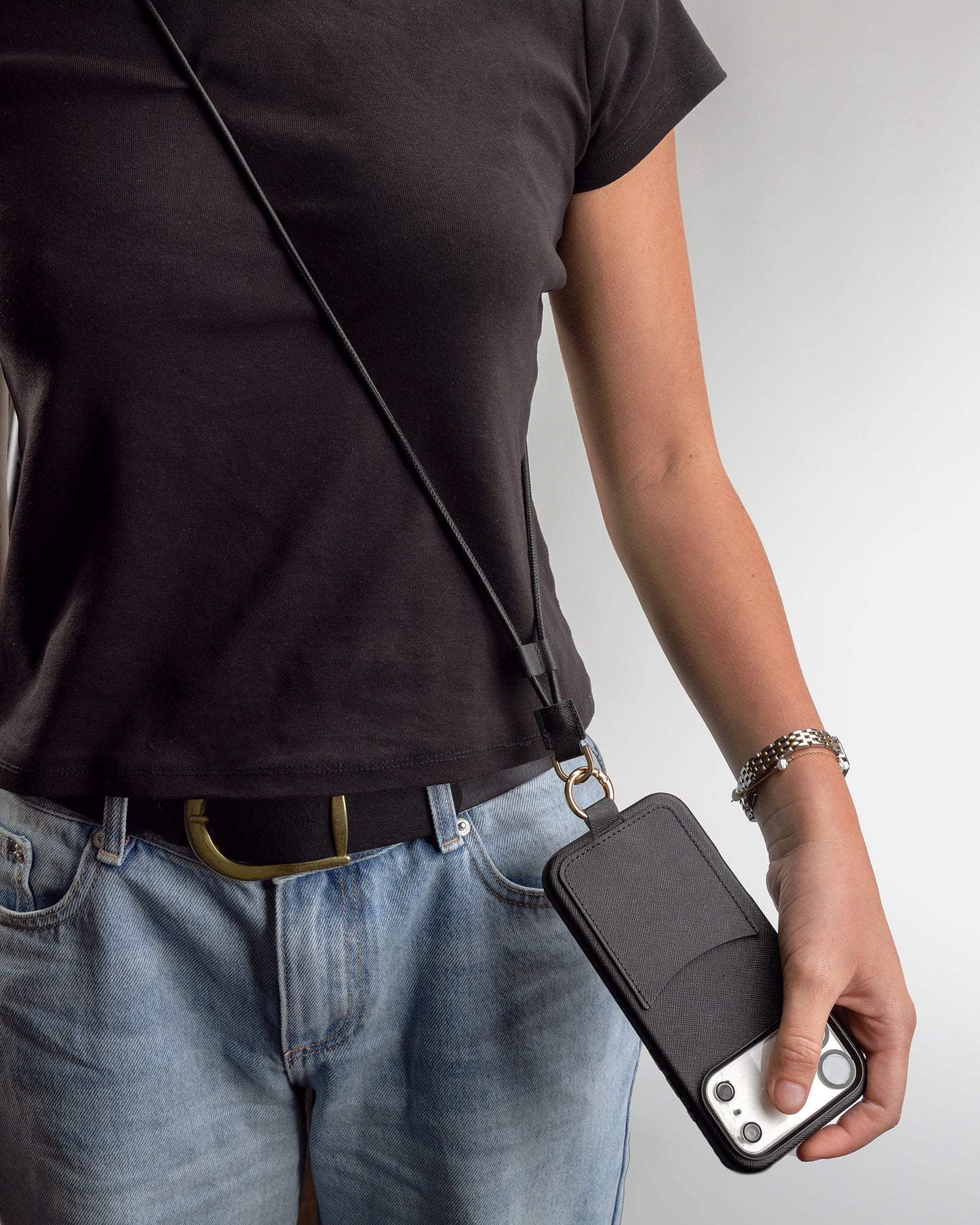 iPhone 17 Pro Max Case with Crossbody Strap Black