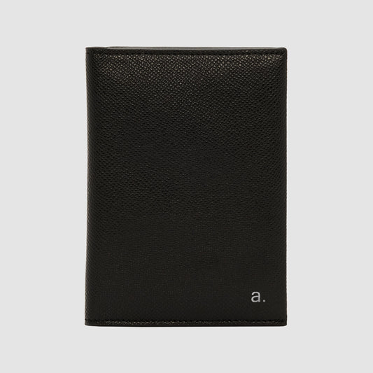 Essential Passport Sleeve Recycled Saffiano Black