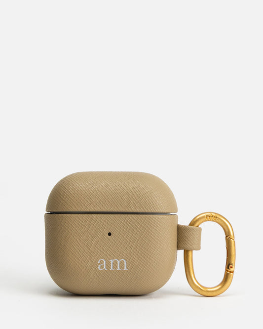 AirPods 4th Gen Saffiano Leather Case Praline