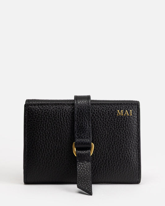 Maia Trifold Snap Wallet Black