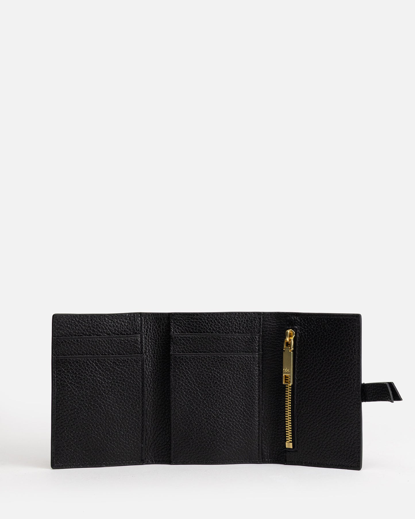 Maia Trifold Snap Wallet Black