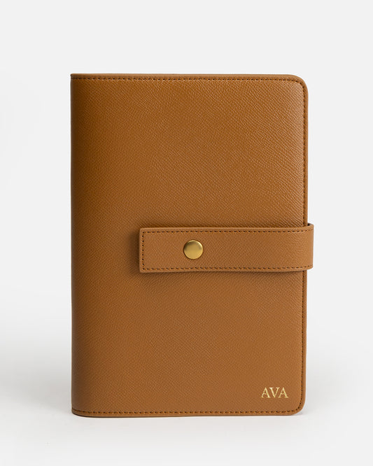 Ava A5 Notebook Holder Tan