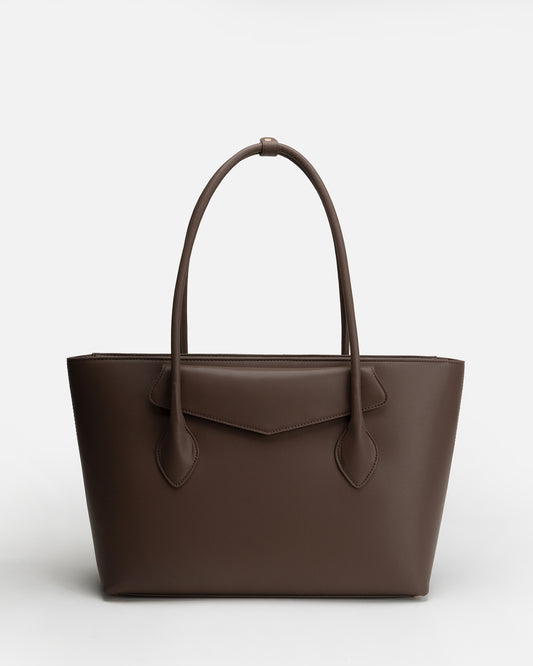 Zaphia Work Shoulder Tote Bag Cocoa