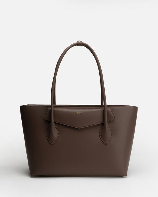 Zaphia Work Shoulder Tote Bag Cocoa
