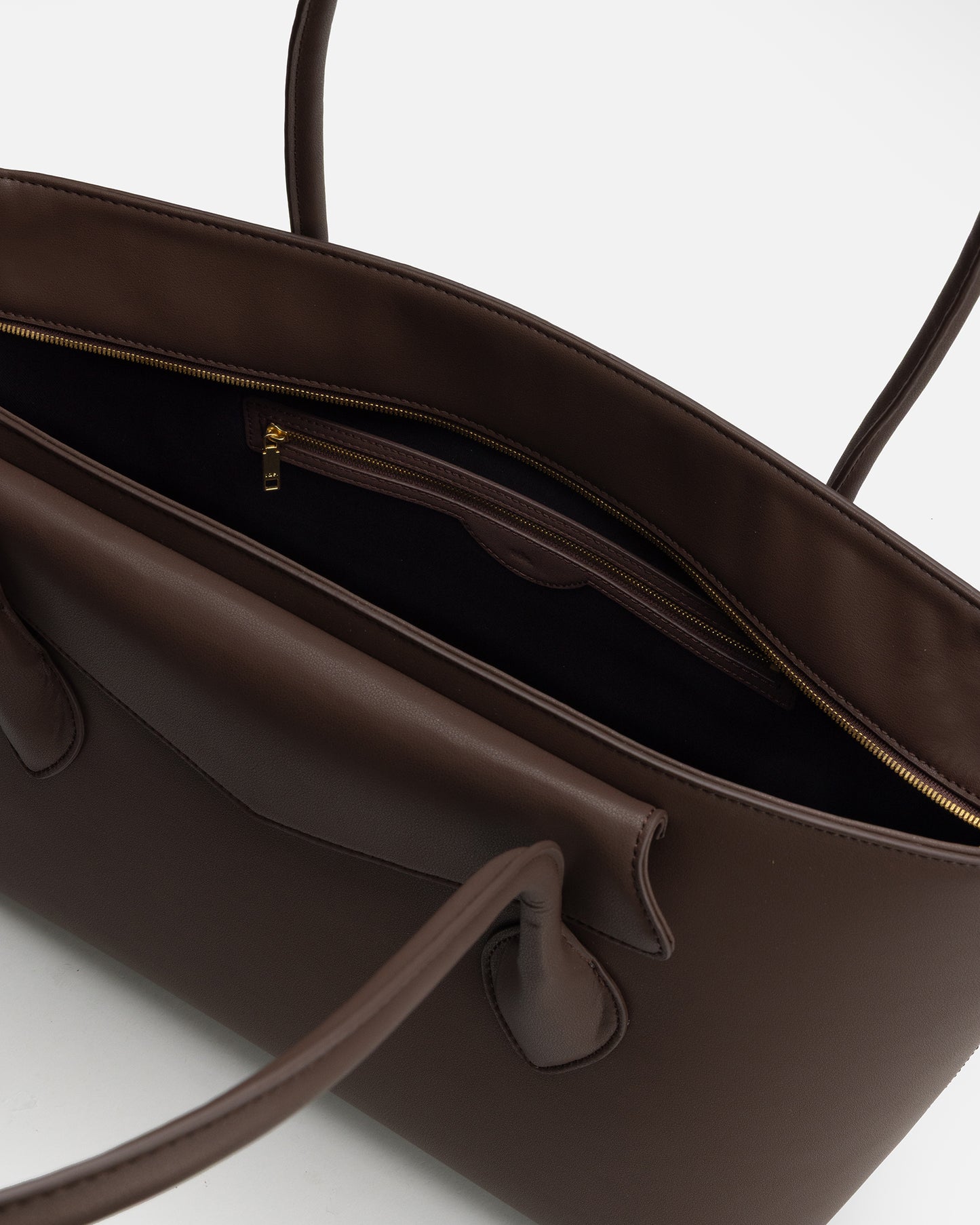 Zaphia Work Shoulder Tote Bag Brown