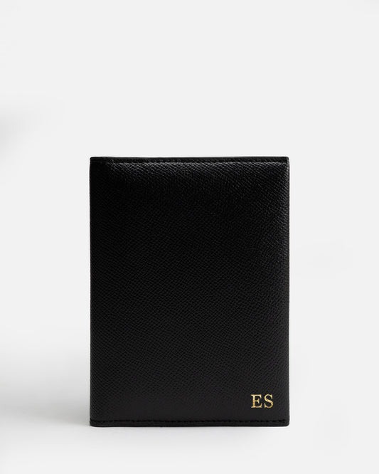 Essential Passport Sleeve Recycled Saffiano Black