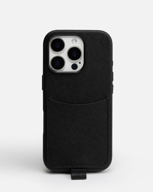 iPhone 16 Pro Case with Crossbody Strap Black