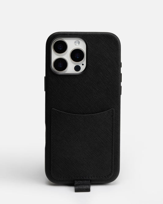 iPhone 16 Pro Max Case with Crossbody Strap Black