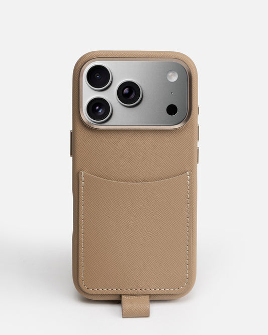 iPhone 17 Pro Case with Crossbody Strap Latte