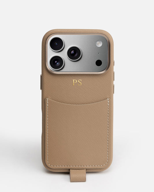 iPhone 17 Pro Case with Crossbody Strap Latte