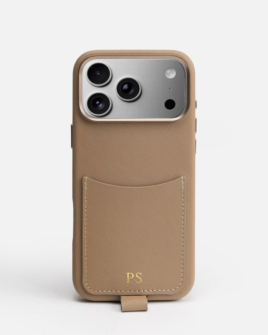 iPhone 17 Pro Max Case with Crossbody Strap Latte