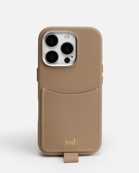 iPhone 16 Pro Case with Crossbody Strap Latte