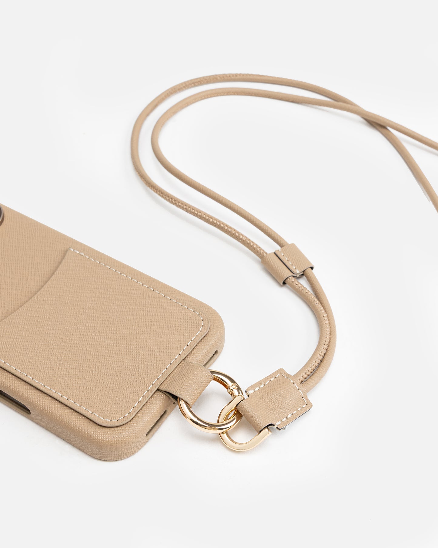 iPhone 16 Pro Max Case with Crossbody Strap Latte