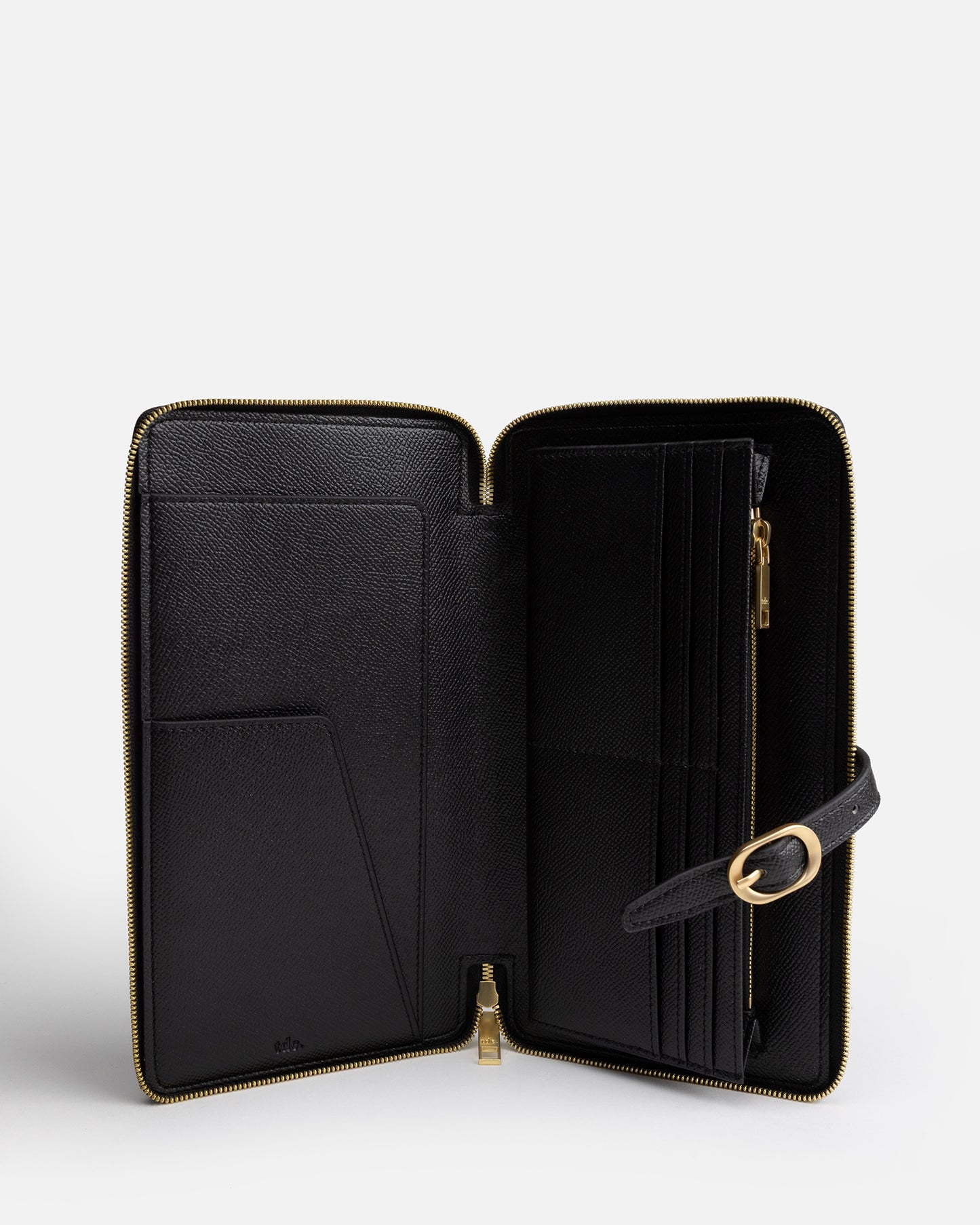 Aria Zip Travel Wallet Black