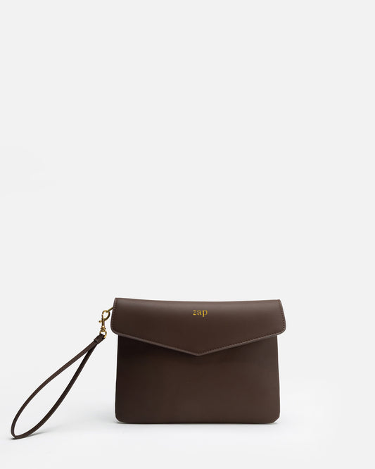 Zaphia Clutch Pouch Brown