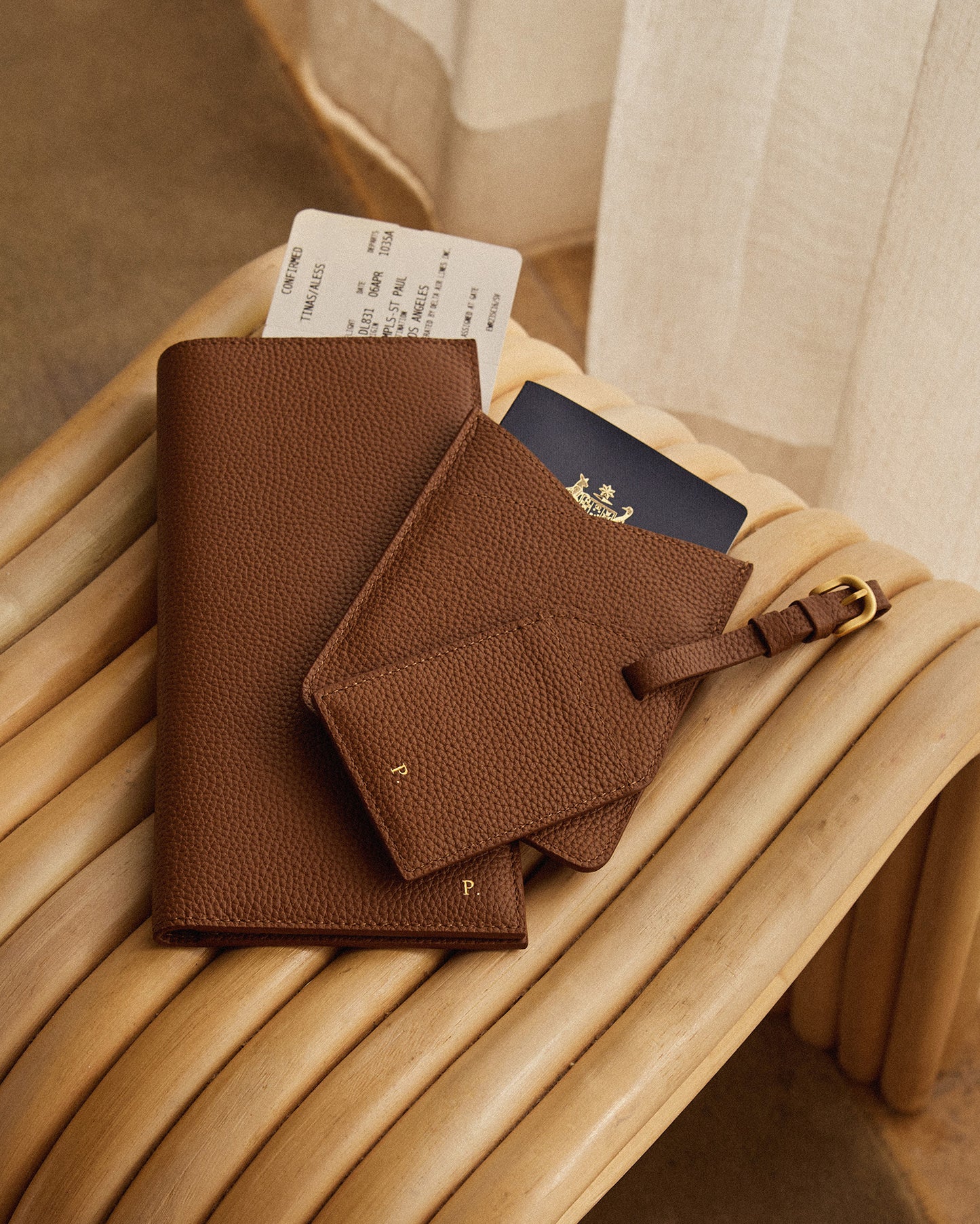 Piper Luggage Tag Dark Tan