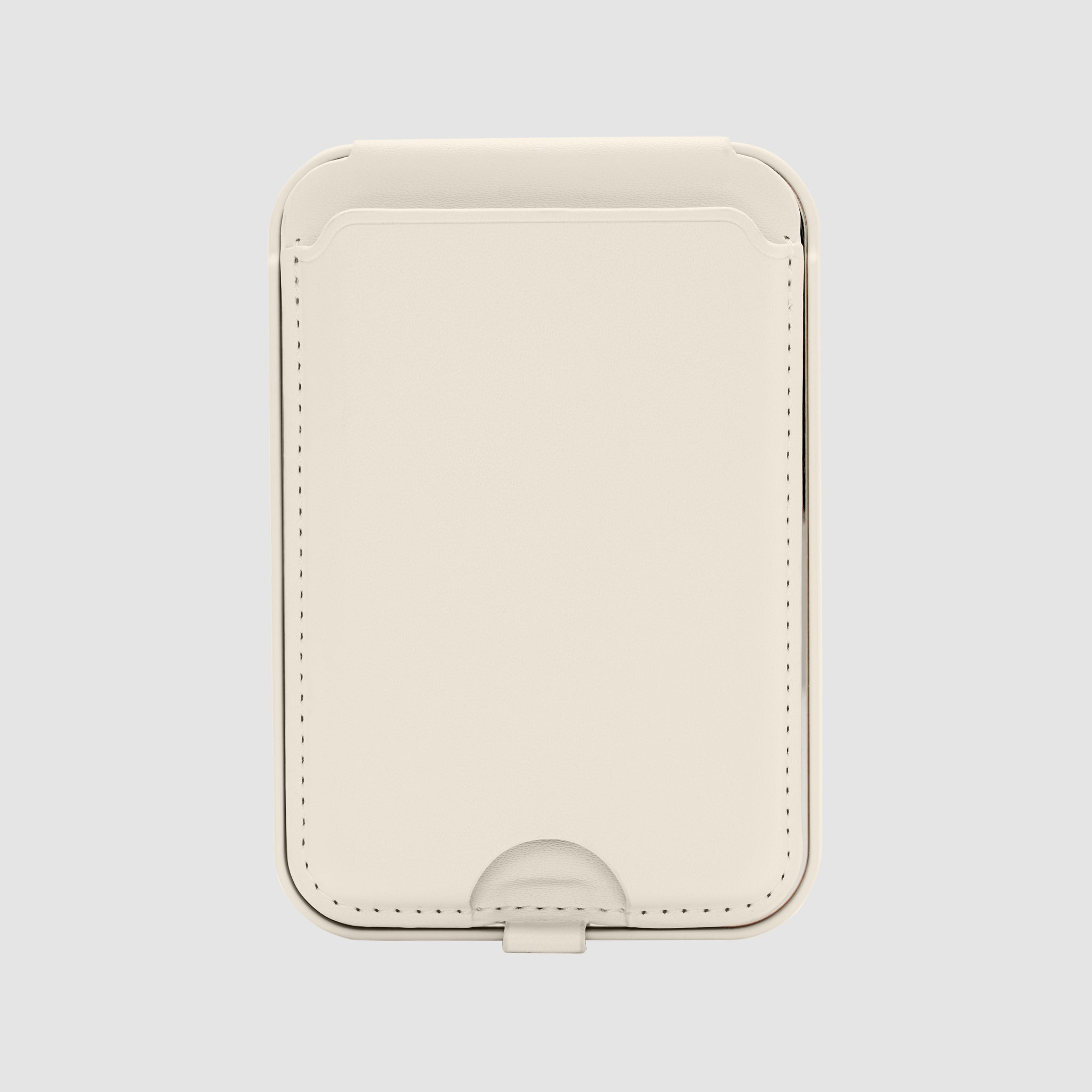 Personalised Vegan Card Holder Mirror Stand Cream with initials | tde