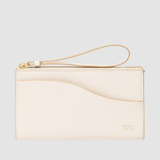 Wave Zip Wallet Cream