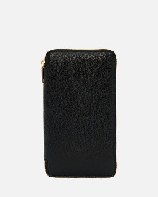 Essential Zip Travel Wallet Recycled Saffiano Black