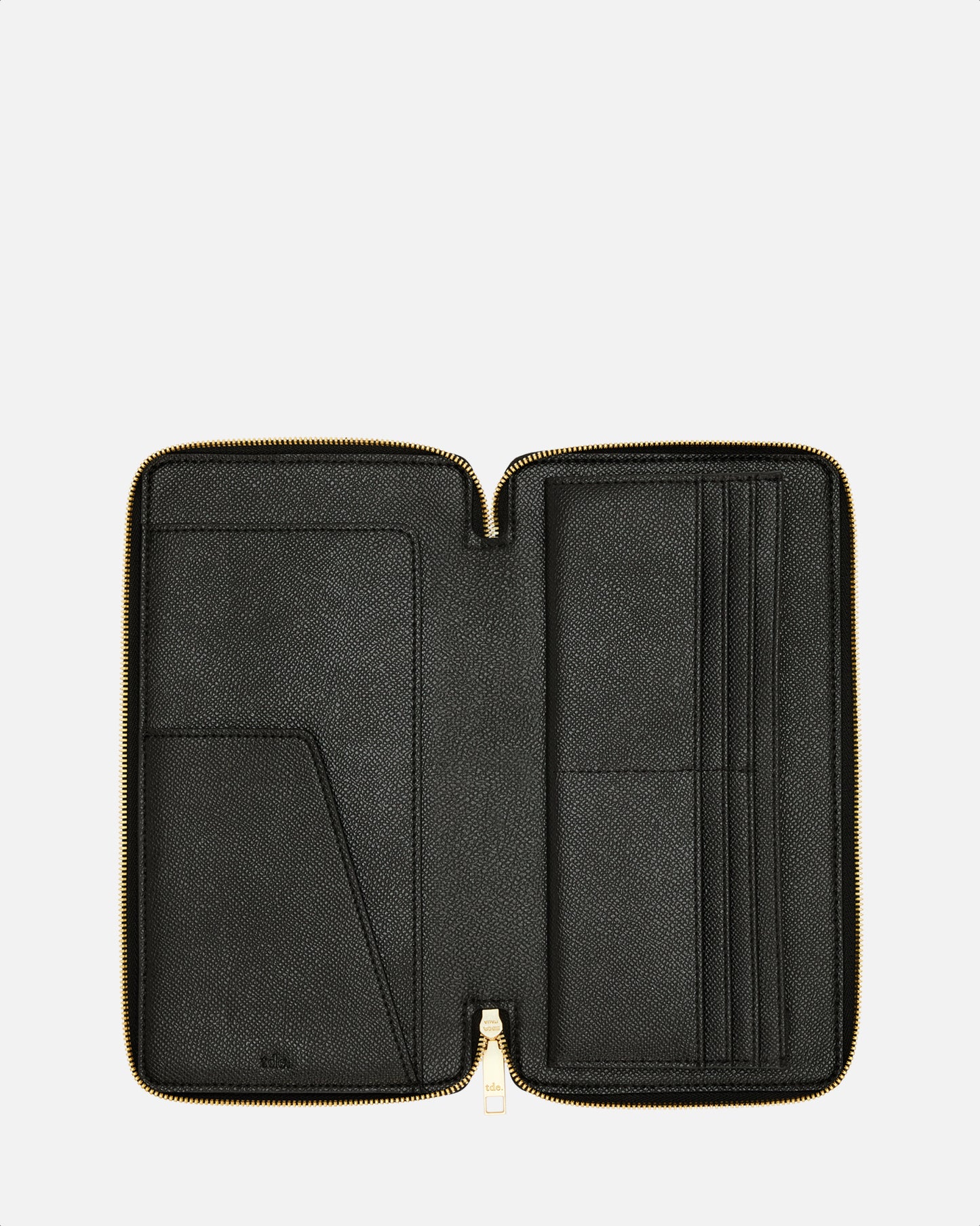 Essential Zip Travel Wallet Recycled Saffiano Black