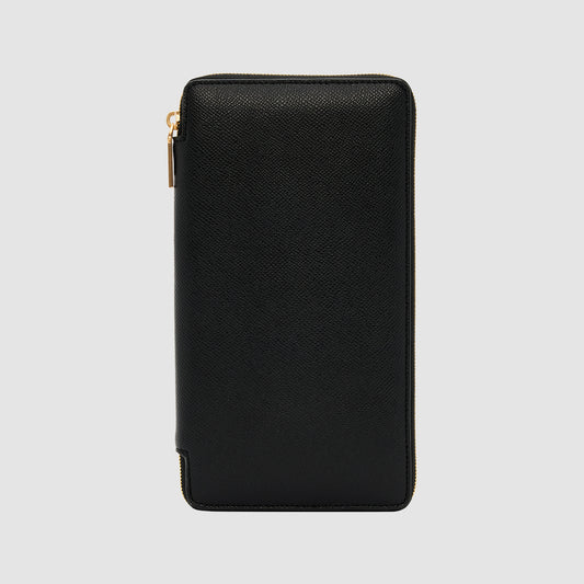 Essential Zip Travel Wallet Recycled Saffiano Black