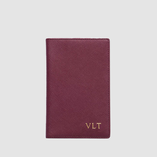 A6 Saffiano Leather Notebook Holder Burgundy