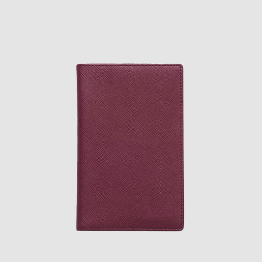 A6 Saffiano Leather Notebook Holder Burgundy