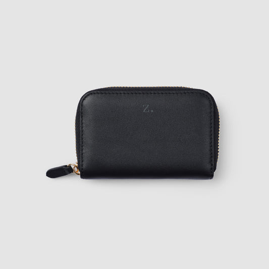 Crescent Small Zip Wallet Nappa Leather Black