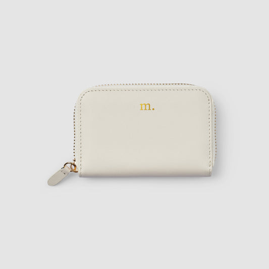 Crescent Small Zip Wallet Nappa Leather Cream