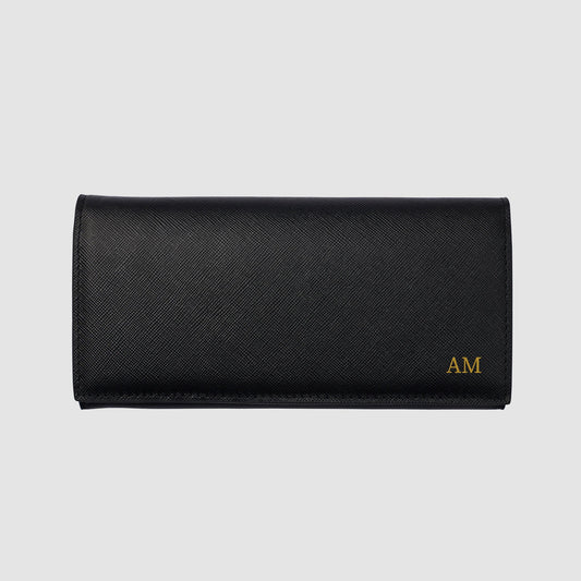 Landscape Wallet Black Saffiano Leather