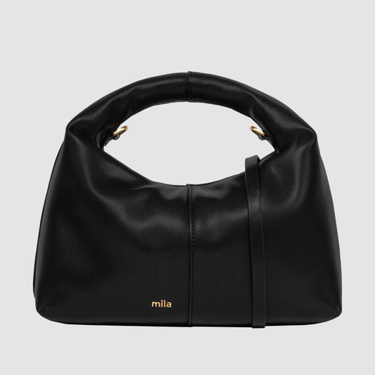 Mila Mini Hobo Shoulder Bag Black