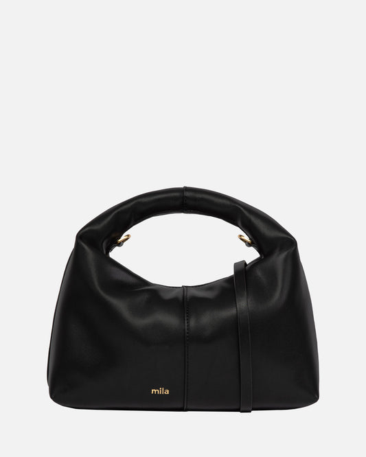 Mila Mini Hobo Shoulder Bag Black