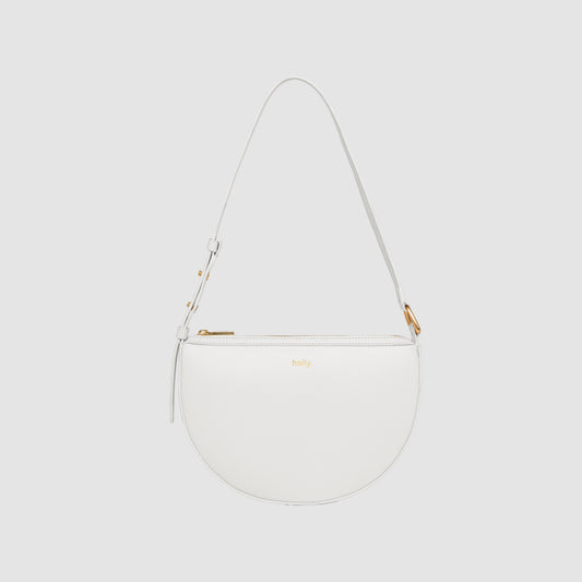 Timeless Zip Top Shoulder Bag Pure White