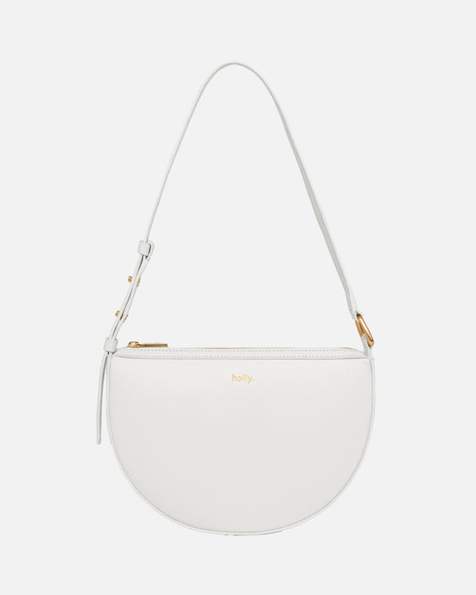 Timeless Zip Top Shoulder Bag Pure White