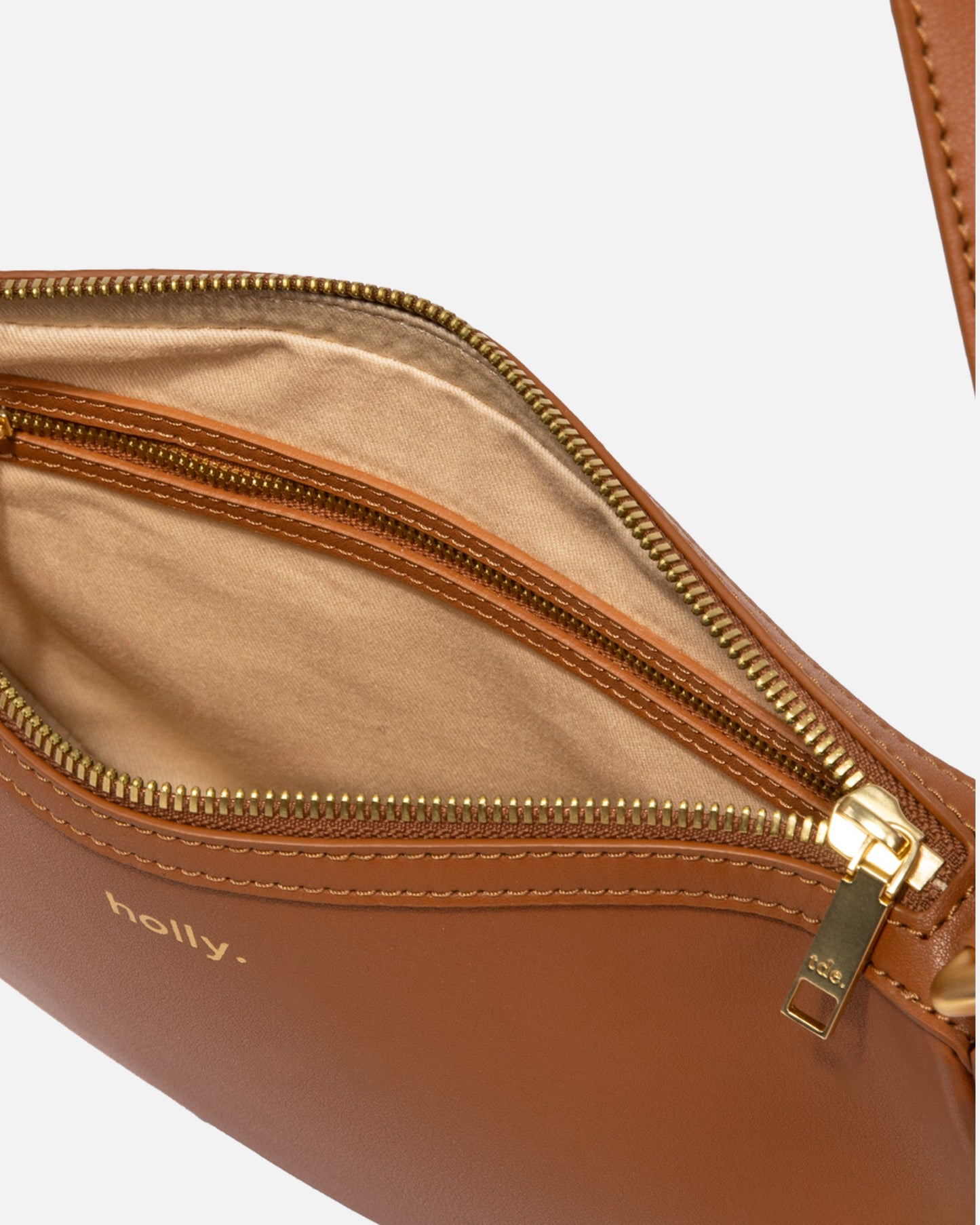 Timeless Zip Top Shoulder Bag Tan