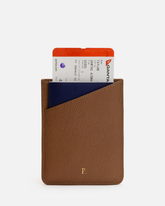 Piper Passport Cover Dark Tan